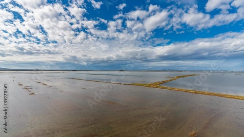 Flooded rice fields time lapse in Albufera, Valencia photo