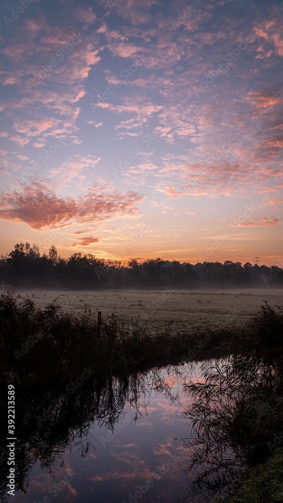Sunrise farm fields Sunrise farm fields