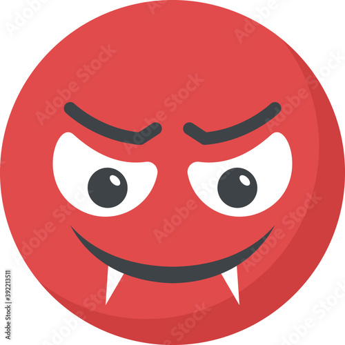 
Emoji showing evil grin, an angry smile
