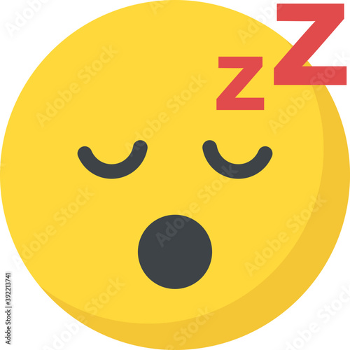  Flat icon design of sleepy smiley 