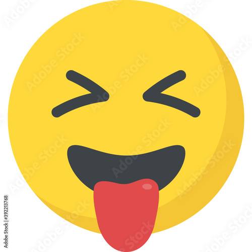 
Naughty expression through emoticon icon
