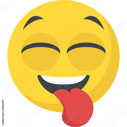 
Naughty expression through emoticon icon
