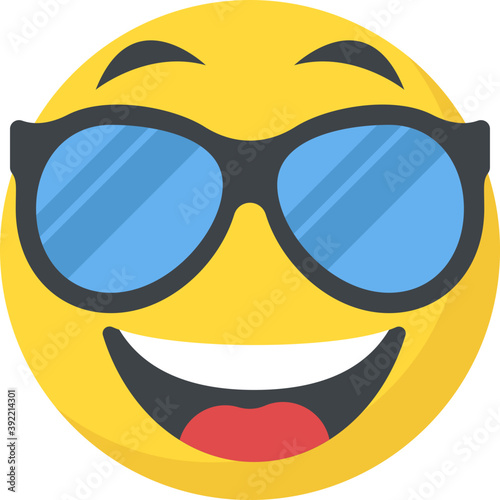 
Cool smiley face, like a boss concept
