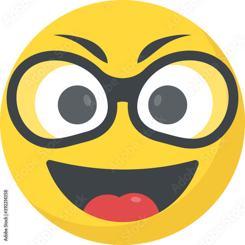 
Naughty expression through emoticon icon
