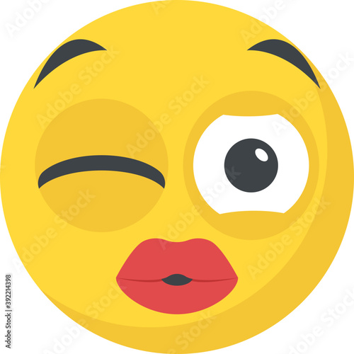 
Naughty expression through emoticon icon
