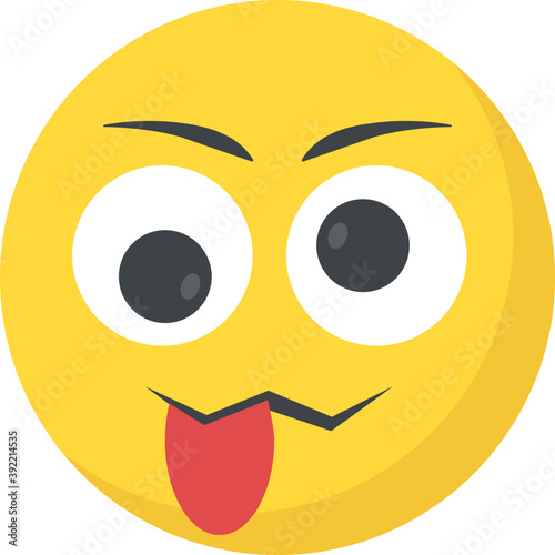 
Naughty expression through emoticon icon
