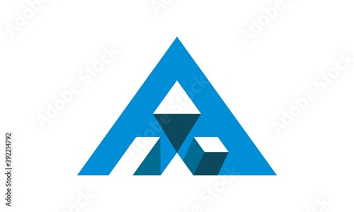 3D brand triangle A letter