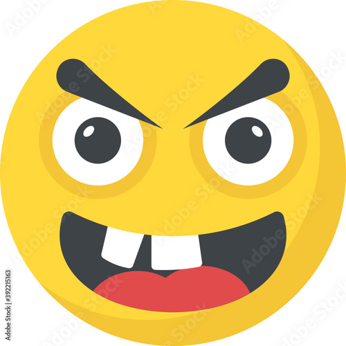 
Naughty expression through emoticon icon
