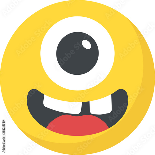 
Naughty expression through emoticon icon

