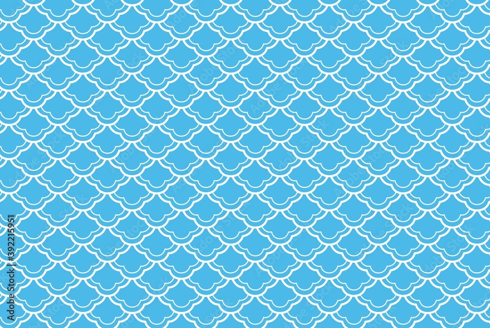 pattern with blue clouds background.