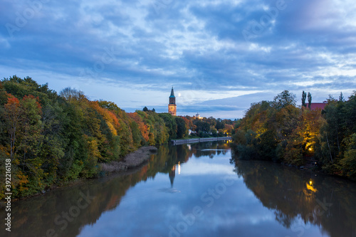 Aura river and the tower of Turku Cathedral in autumn in Turku, Finland © Jamo Images
