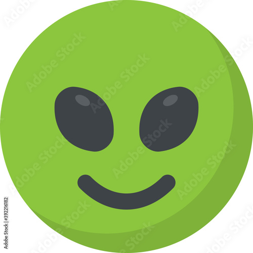 
Flat icon design of alien emoticon
