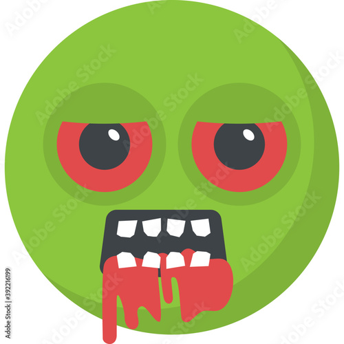 
Flat icon design of alien emoticon
