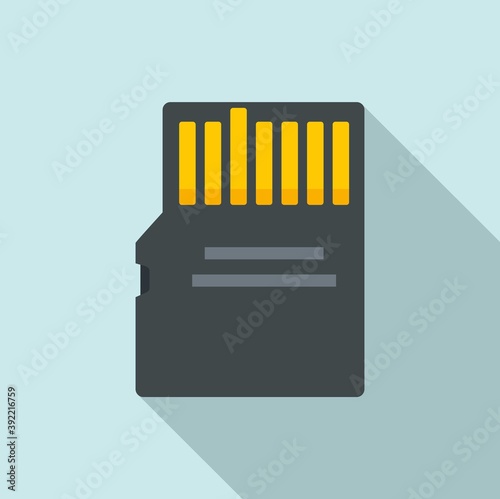 Storage micro ssd card icon. Flat illustration of storage micro ssd card vector icon for web design