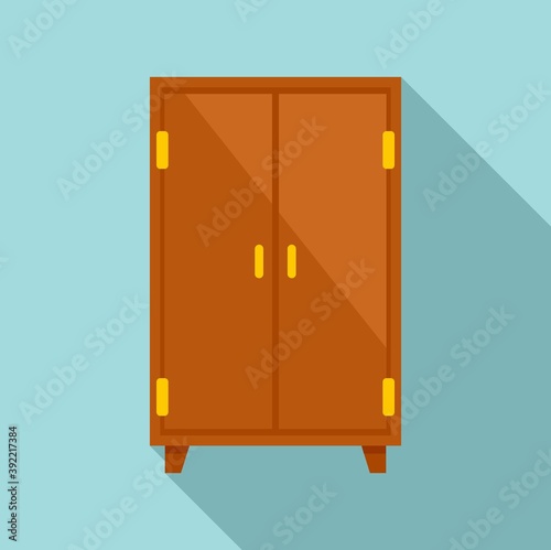 Storage wardrobe icon. Flat illustration of storage wardrobe vector icon for web design