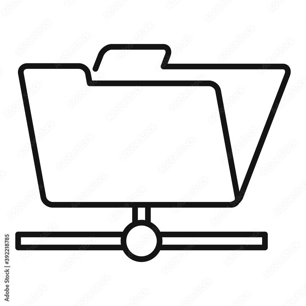 Storage file folder icon. Outline storage file folder vector icon for web design isolated on white background