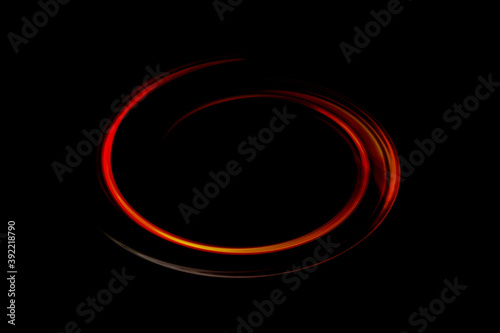 Abstract red digital curves on black background