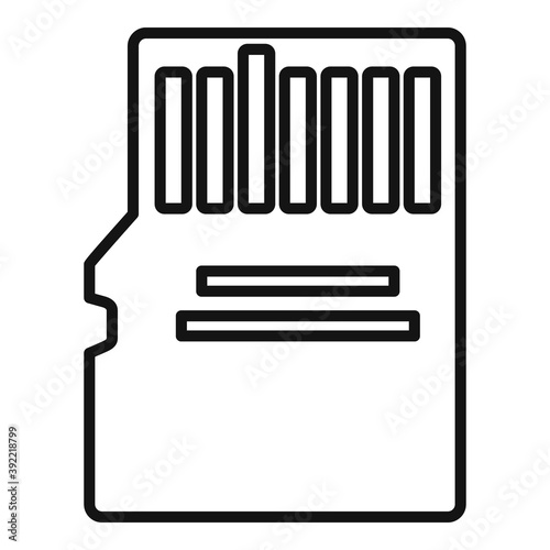 Storage micro ssd card icon. Outline storage micro ssd card vector icon for web design isolated on white background
