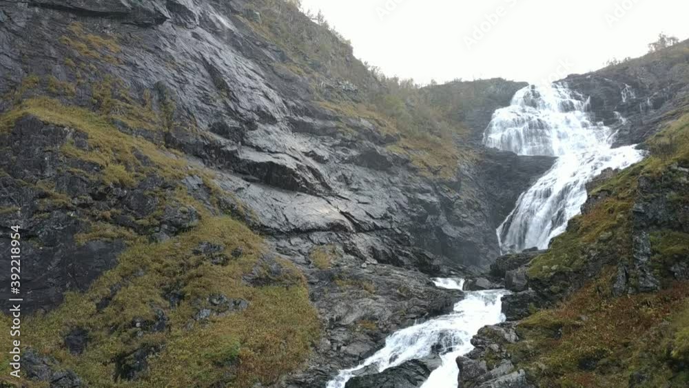View on the Norway landscapes from The Flam Railway train windows at autumn View on the Norway landscapes from The Flam Railway train windows at autumn