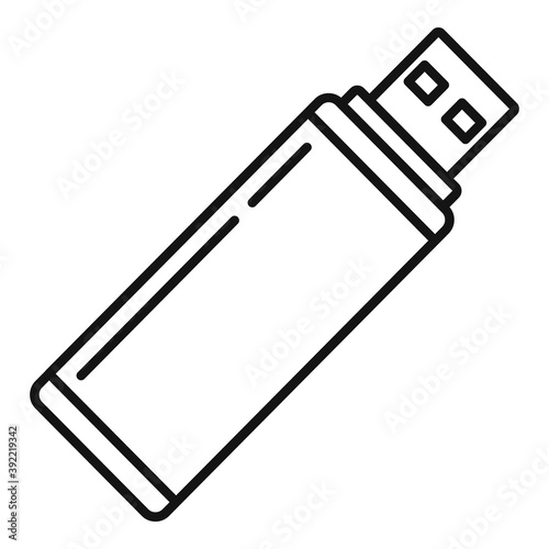 Storage usb flash icon. Outline storage usb flash vector icon for web design isolated on white background