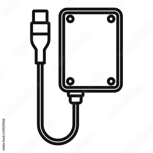 Storage portable disk icon. Outline storage portable disk vector icon for web design isolated on white background