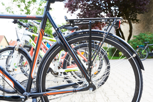 Bicycle parking facilities at a school building