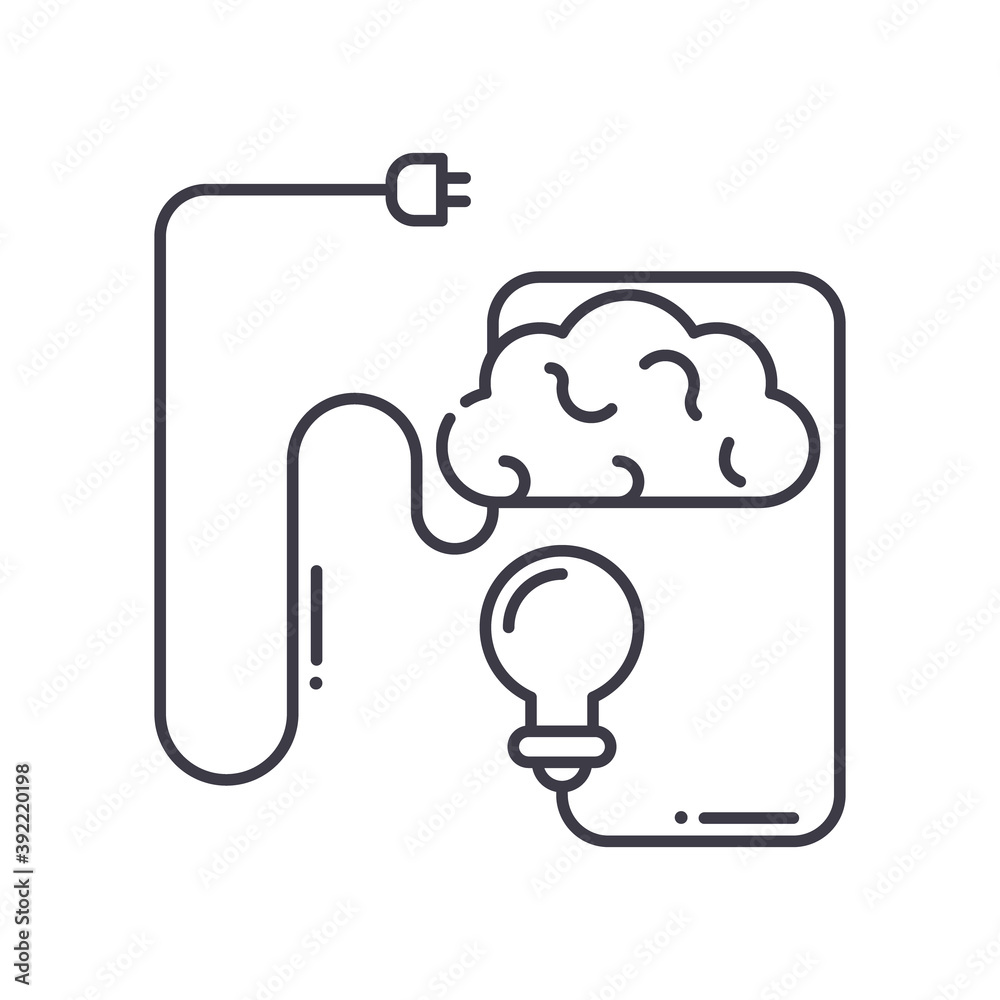Brainstorming session icon, linear isolated illustration, thin line vector, web design sign, outline concept symbol with editable stroke on white background. Brainstorming session icon, linear isolated illustration, thin line vector, web design sign, outline concept symbol with editable stroke on white background.