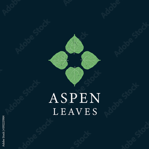 Aspen leaves rounded vintage logo