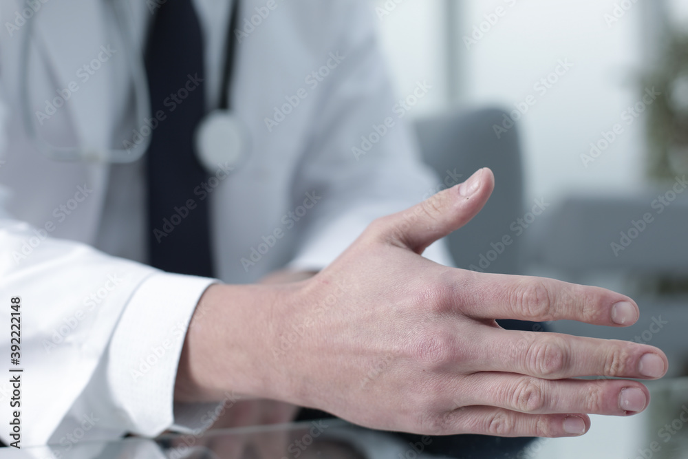 Doctor working in the clinic consults the patient Doctor working in the clinic consults the patient