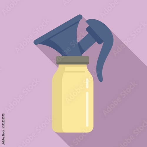 Milk breast pump icon. Flat illustration of milk breast pump vector icon for web design