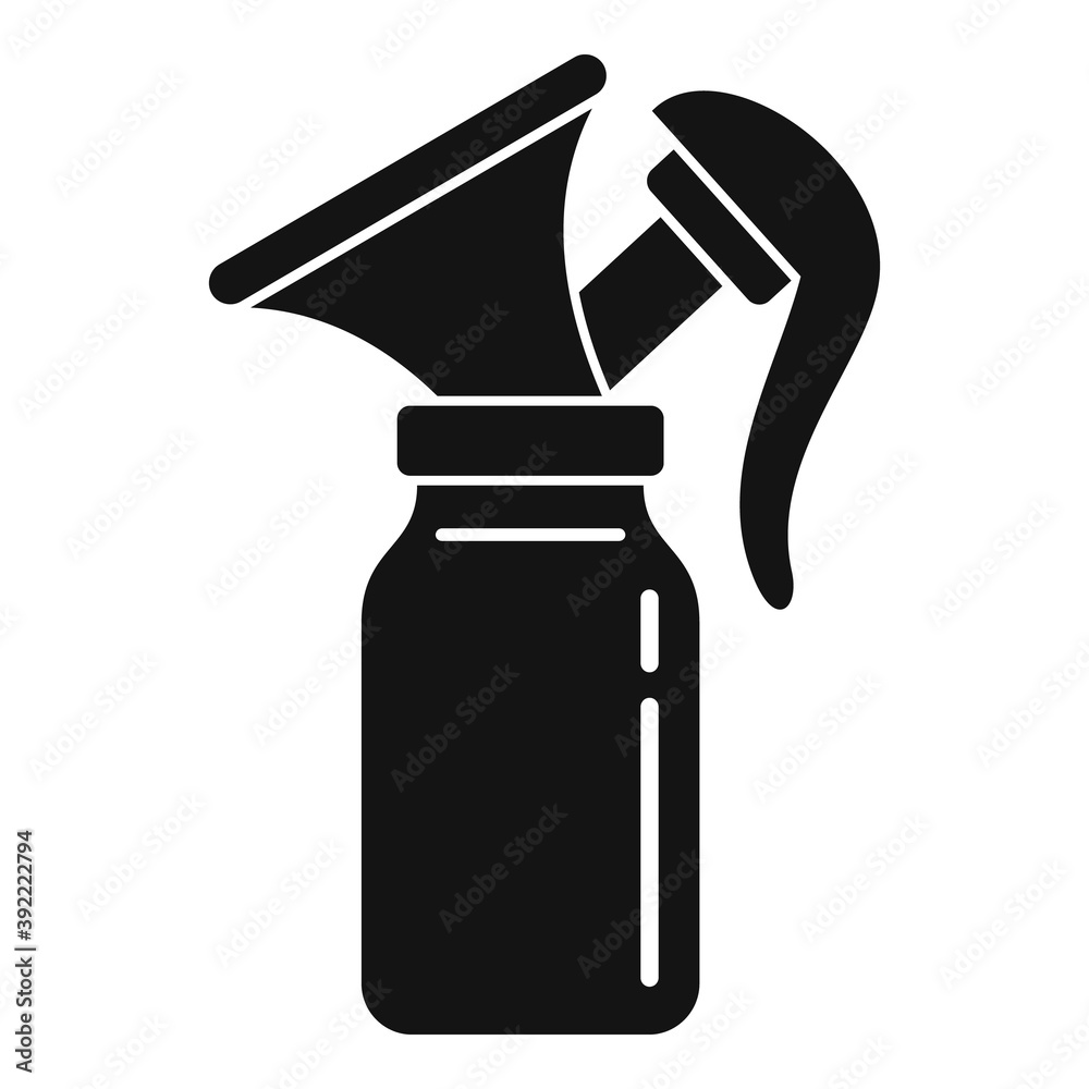 Milk breast pump icon. Simple illustration of milk breast pump vector icon for web design isolated on white background Milk breast pump icon. Simple illustration of milk breast pump vector icon for web design isolated on white background