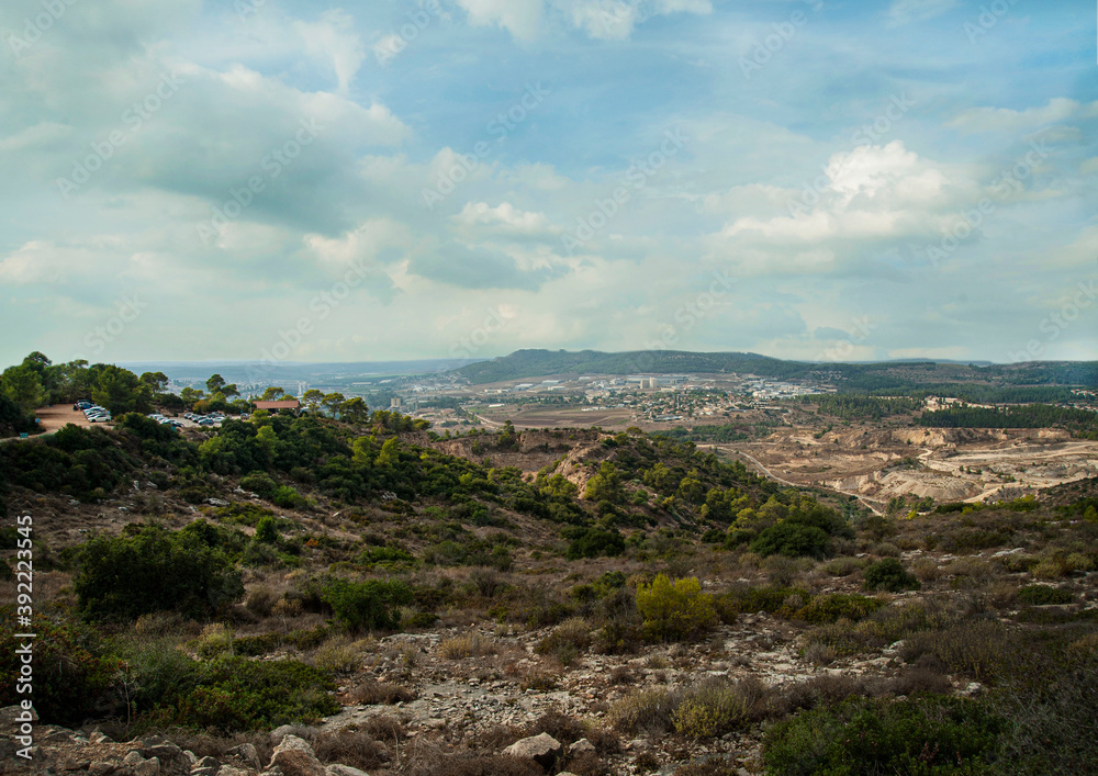 View of the Judean Hills from the American Independence Park near Beit Shemesh. Israel.

