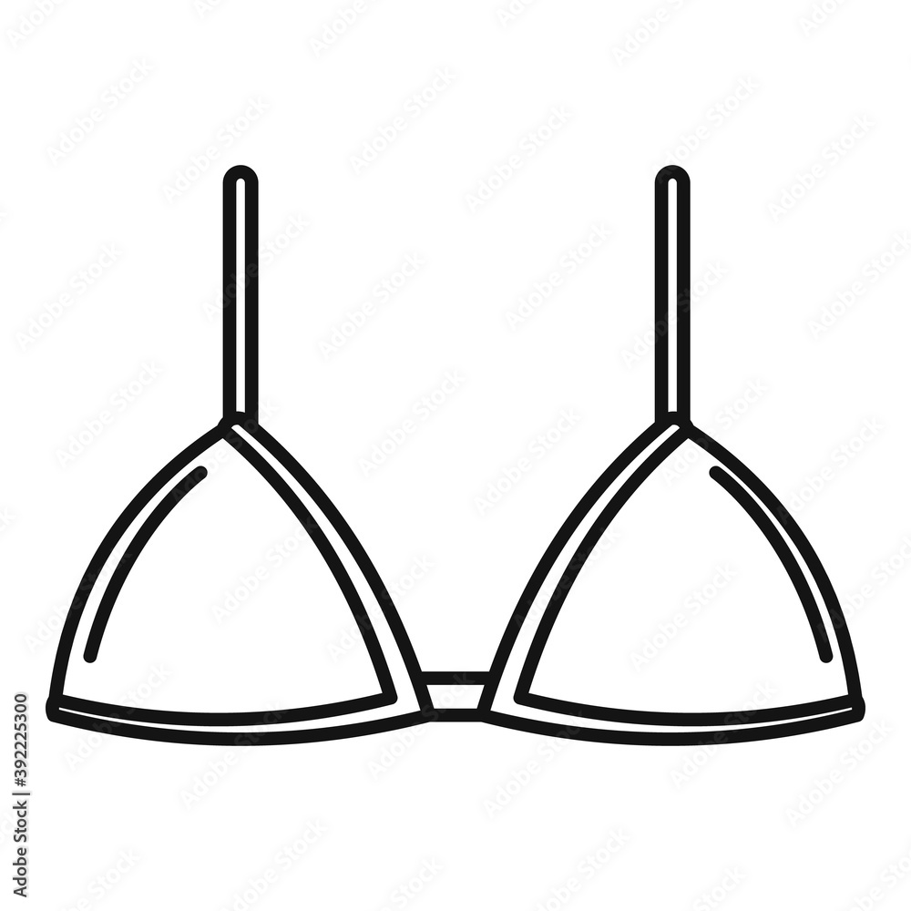 Female bra icon. Outline female bra vector icon for web design isolated on white background Female bra icon. Outline female bra vector icon for web design isolated on white background