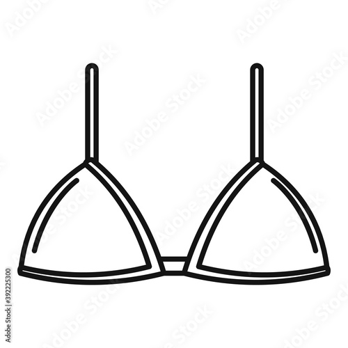 Female bra icon. Outline female bra vector icon for web design isolated on white background