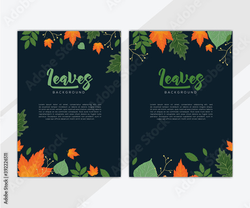 Set of autumn and plants background creative universal cover design templates