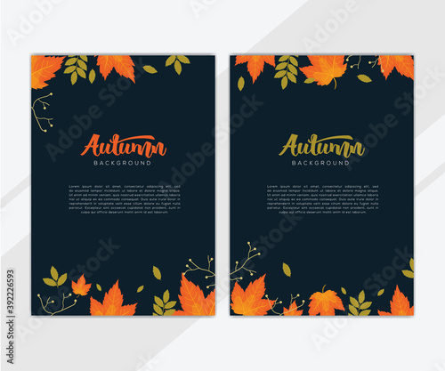 Set of autumn and plants background creative universal cover design templates