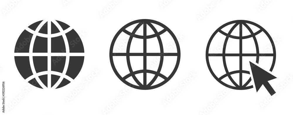 Obraz Go to web symbol icon set vector illustration isolated on white background
