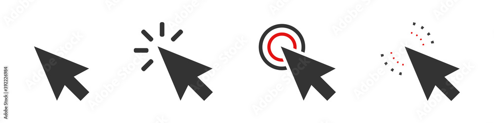Set computer mouse cursor arrow. Vector illustration isolated on white background Set computer mouse cursor arrow. Vector illustration isolated on white background