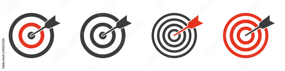 Target set icon. Vector sign isolated on white background. Target set icon. Vector sign isolated on white background.