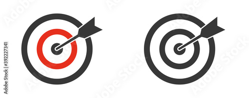 Goal, goal and target icons set isolated on white background