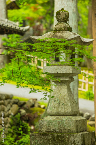 日本 静岡県袋井市、遠州三山の一つ法多山尊永寺境内の灯籠