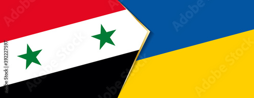 Syria and Ukraine flags, two vector flags.