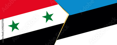Syria and Estonia flags, two vector flags.
