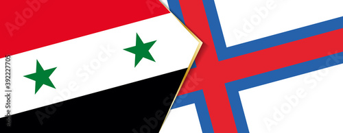 Syria and Faroe Islands flags, two vector flags.