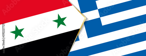 Syria and Greece flags, two vector flags.