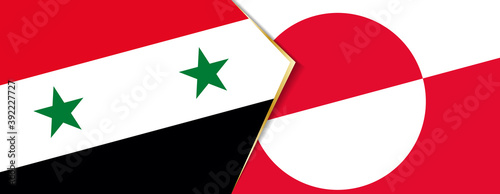 Syria and Greenland flags, two vector flags.