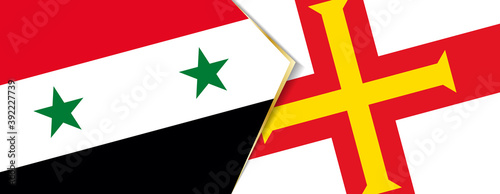 Syria and Guernsey flags, two vector flags.