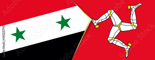 Syria and Isle of Man flags, two vector flags.