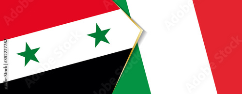 Syria and Italy flags, two vector flags.