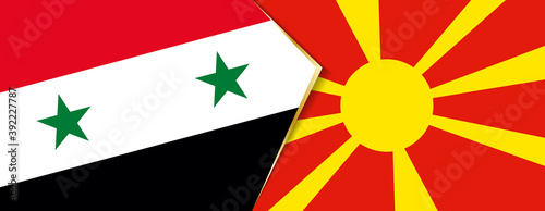 Syria and Macedonia flags, two vector flags.